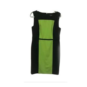 Nine West Lime Green and Black Sheath Dress Sz 10